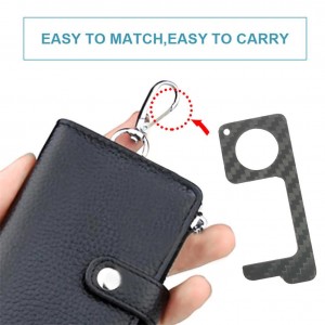 Portable contactless carbon fiber key chain bottle opener