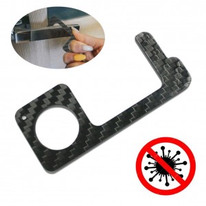 Portable contactless carbon fiber key chain bottle opener