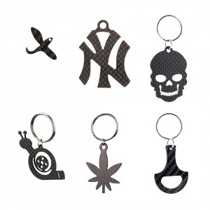 CNC cutting carbon fiber key chain pendant custom logo