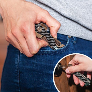 2018 Tuopuke New Arrival Carbon Fiber Money Clip Wallet Mens slim Front Pocket RFID Wallet With Key Holder