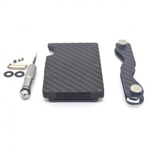 2018 Tuopuke New Arrival Carbon Fiber Money Clip Wallet Mens slim Front Pocket RFID Wallet With Key Holder