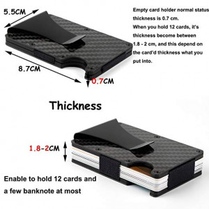 2018 Tuopuke New Arrival Carbon Fiber Money Clip Wallet Mens slim Front Pocket RFID Wallet With Key Holder