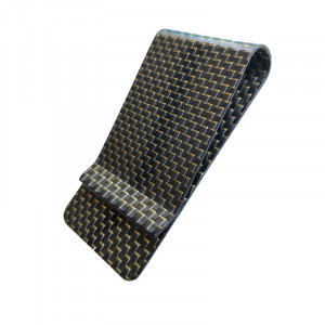 Carbon Fiber Money Clip With Gold Silk