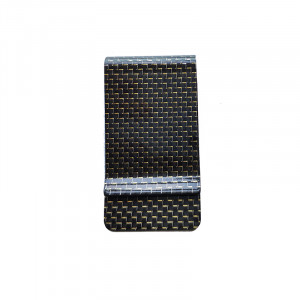 Carbon Fiber Money Clip With Gold Silk