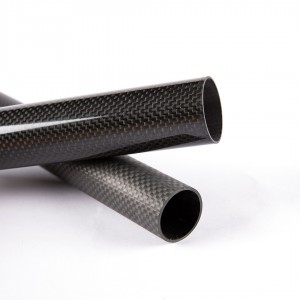 3K Plain Glossy Surface Roll Wrapped Carbon Fiber Tube