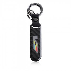 Car carbon fiber key customized logo keychain glue dropping