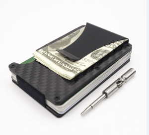 2018 top hot selling Slim metal card holder RFID Blocking Metal Wallet Money Clip Purse