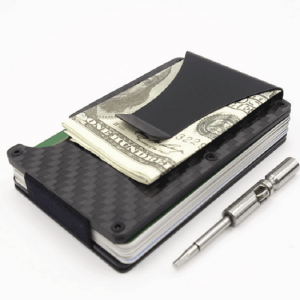 Carbon fiber money clip wallet