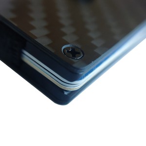 Carbon money clip wallet aluminum credit card